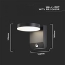 LAMPA PERETE CU SENZOR NEGRU 17W LED IP65 2956