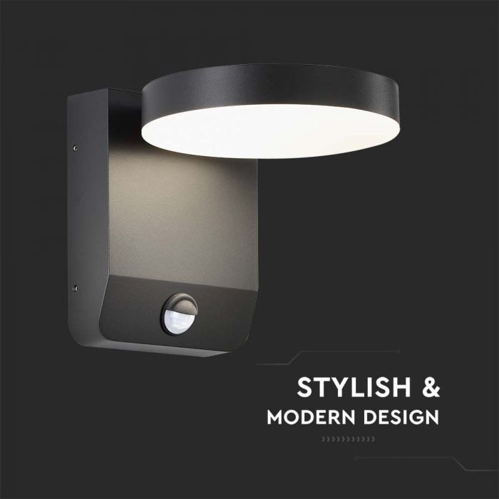LAMPA PERETE CU SENZOR NEGRU 17W LED IP65 2956