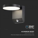 LAMPA PERETE CU SENZOR NEGRU 17W LED IP65 2956