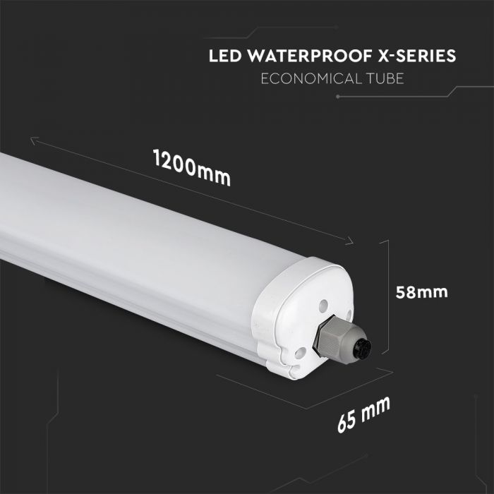 V-TAC CORP ILUM LED 24W 120CM 6000K IP65 X-SERIES V-TAK 6486 - endofflife