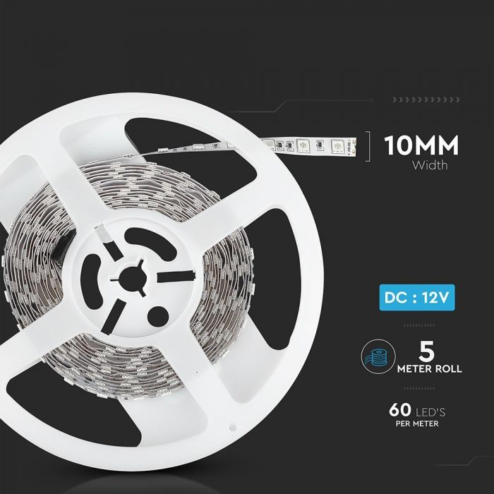 LED BANDA 12V IP20 6000K 9.6W 1000 lm/m (5ml/rola)