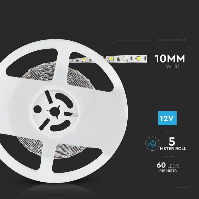 LED BANDA 12V IP20 RGB+4000K 8W 357 lm/m (5ml/rola)