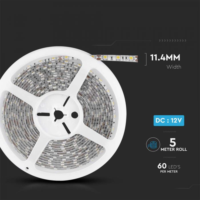 LED BANDA 12V IP65 4000K 10.8W 900 lm/m (5ml/rola)