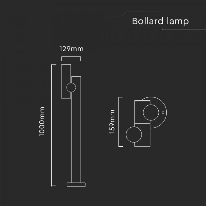STALP DE GRADINA CU DOUA DIRECTII 2X2.6W 4000K IP44 23051