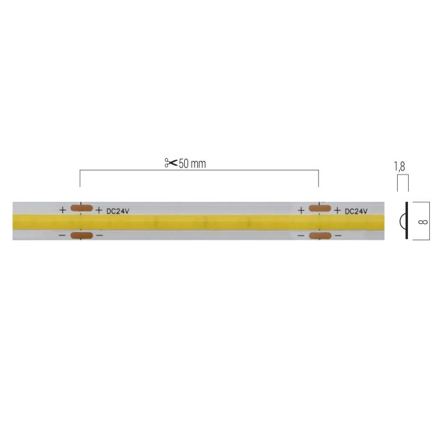 ARX SOLIS 24V IP20 8W/M 256LED/M 3000K SLS01WWXSOLIS
