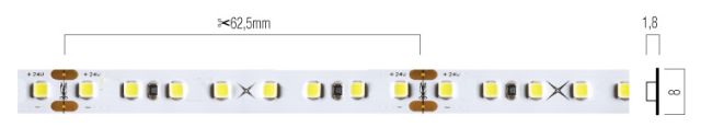 ARX XRIBO 24V 12W/M 128 LED/M 3000K IP20 RB212820WW (1buc=5ml)