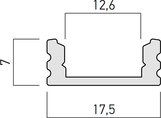 ARX SET PROFIL CU DISPERSOR DIN AL, CAPETE SI CLEME H=8MM, 2M