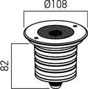 ARX XGROUND GRND. ROUND 1x15W 4000K IP67 40° SS