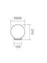 REDO 9761 SFERA 1 GLOB 1x28W E27 OPAL
