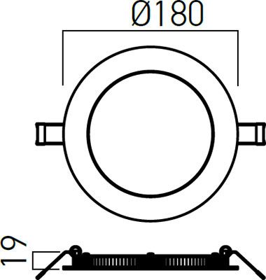 ARX DOWNLIGHT XFLAT ROTUND 11W 4000K D:180 mm