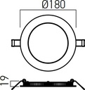 ARX DOWNLIGHT XFLAT ROTUND 11W 4000K D:180 mm