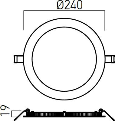 ARX DOWNLIGHT XFLAT ROTUND 15W 4000K D:240 mm