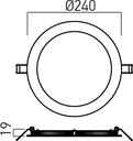 ARX DOWNLIGHT XFLAT ROTUND 15W 4000K D:240 mm