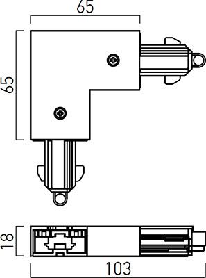ARX MINITRACK CONECTOR L 1C DR 250V/16A MT1007