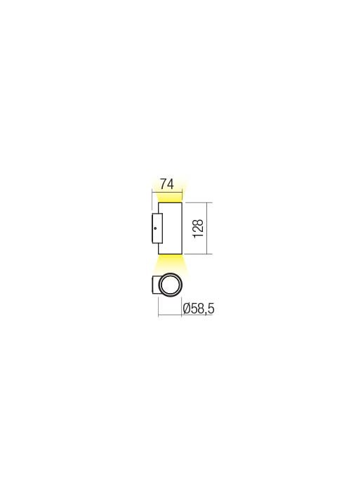 REDO AP LED RAM 2x3W IP65 MW 3000K 90078