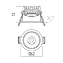 ARX XZEN REC. 6W 3000K CRI90 ZN01WW SWH/SWH
