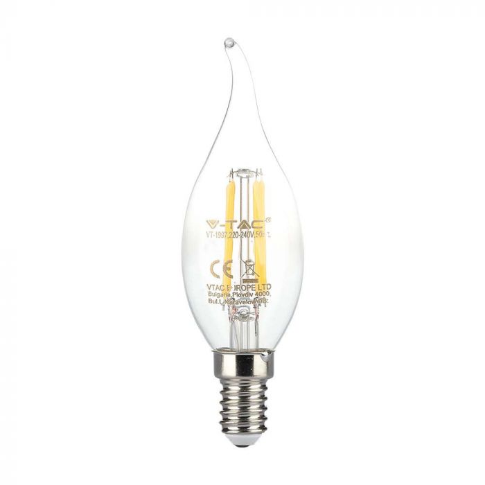 BEC LED FILAMENT E14 3000K 4W 400 lm LUMANARE CF35 CLAR VT