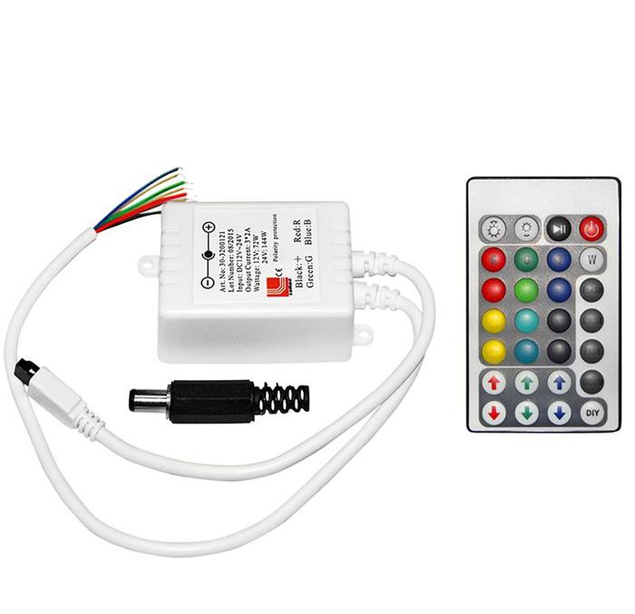 LED CONTROLLER RGB 12/24V 6A IR