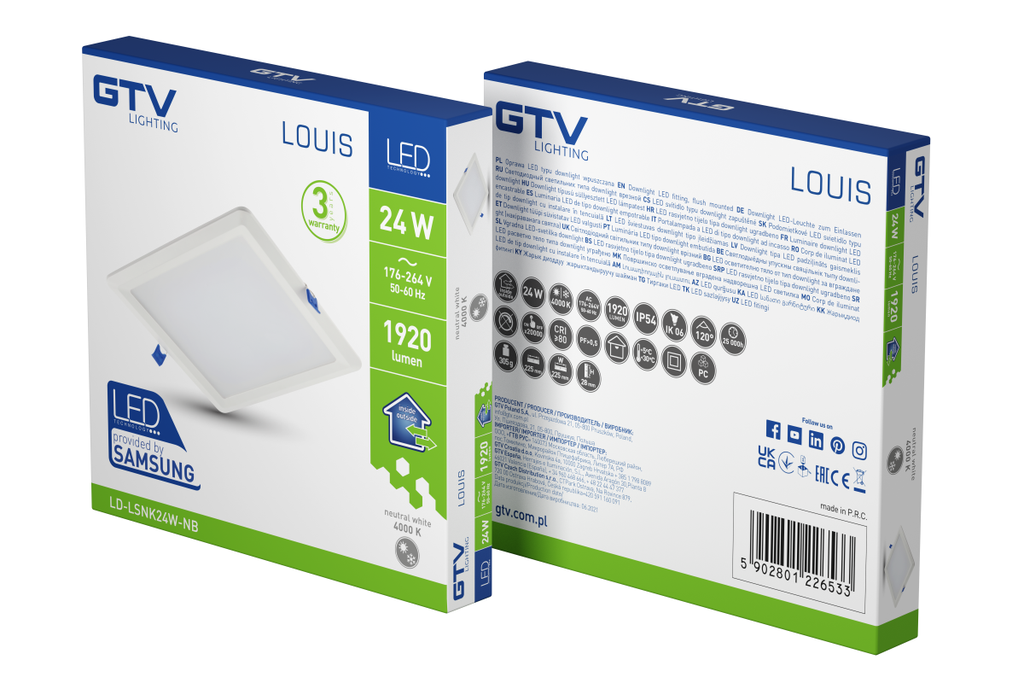 GTV SPOT PT 24W 1920 LM 4000K IP54 LD-LSNK24W-NB