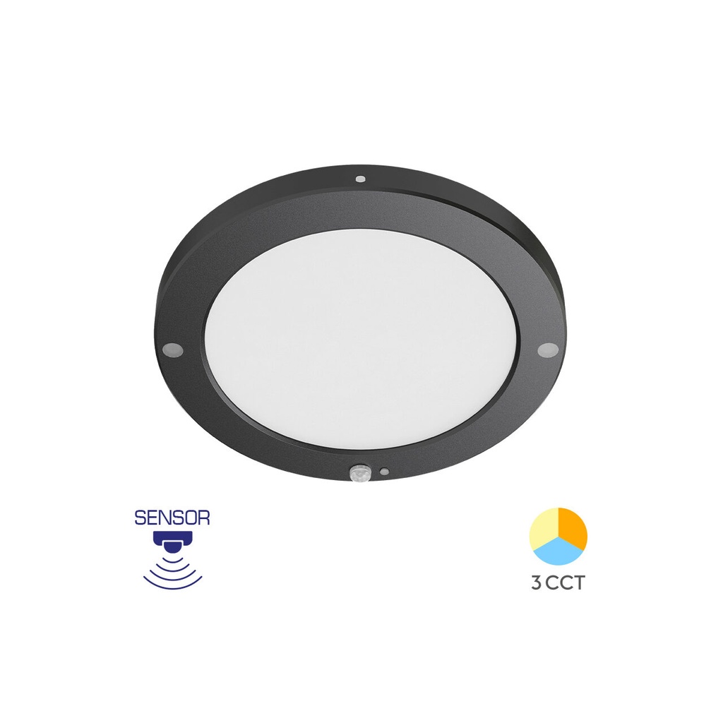 SPOT NEGRU CU SENZOR PT/ST 20W 3in1 ROTUND IP20 BR-BP03-92081