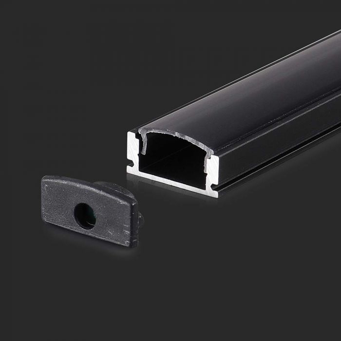 PROFIL LED IN KIT CU DISPERSOR NEGRU 17.4x7mm (2ml/buc)